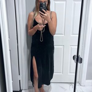Forever21 black suede medí dress
